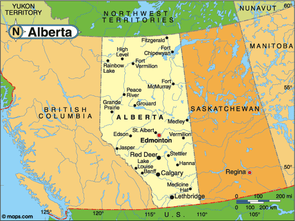 Map of Alberta