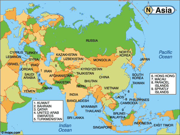 Map of Asia