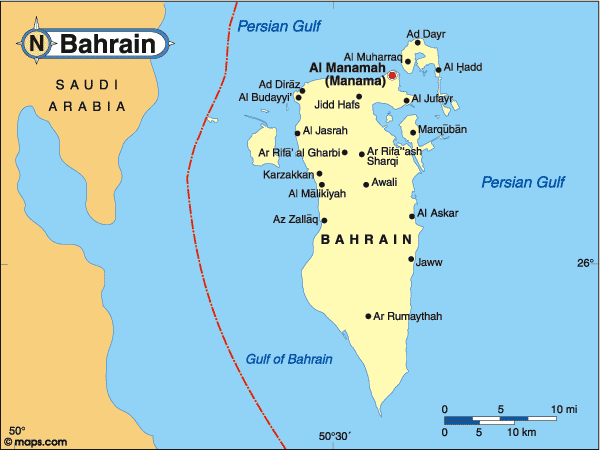 Map of Bahrain