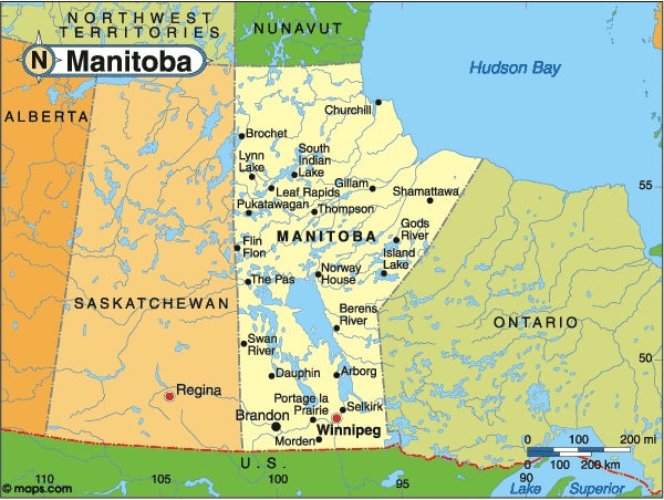 Map of Manitoba