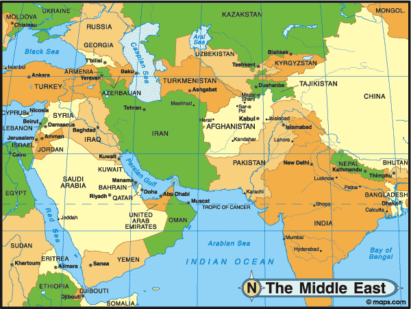 Map of the Middle East