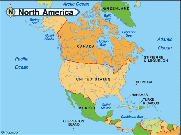 Map of North America