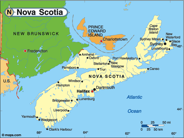 Map of Nova Scotia