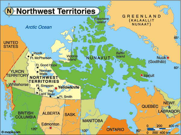 Map of the Northwest Territories