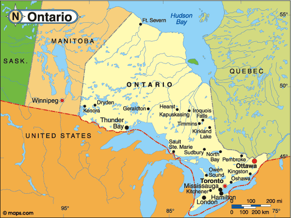 Map of Ontario