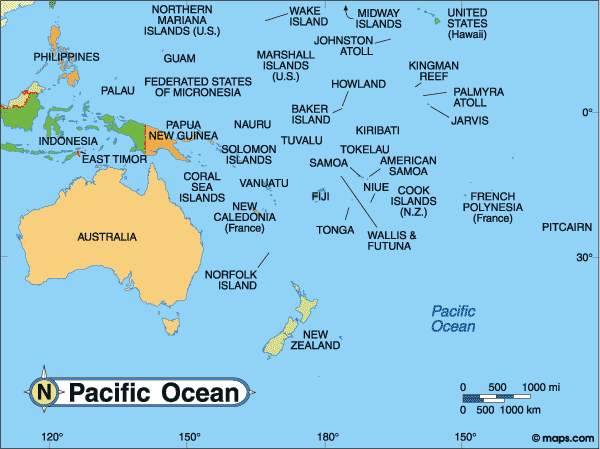 Map of Australia / Oceania