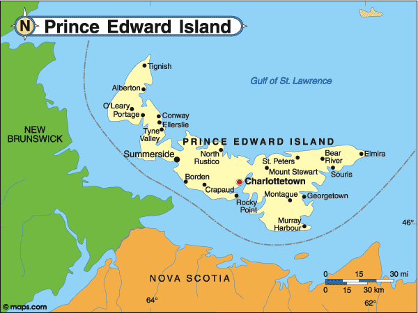 Map of Prince Edward Island