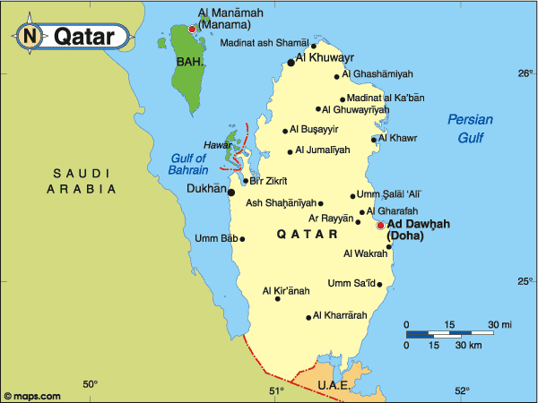 Map of Qatar