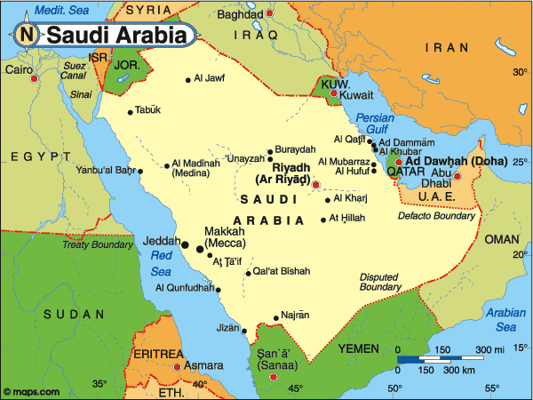 Map of Saudi Arabia