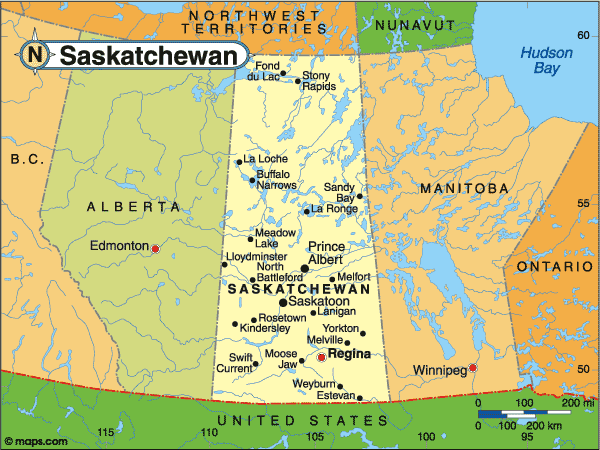 Map of Saskatchewan